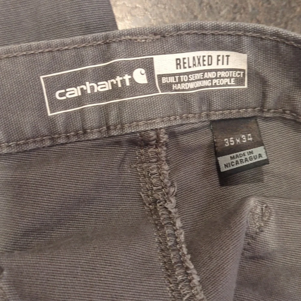 Carhartt Rugged Flex Canvas Work Pant With Caulking And Grease Marks - Picture 2 of 12